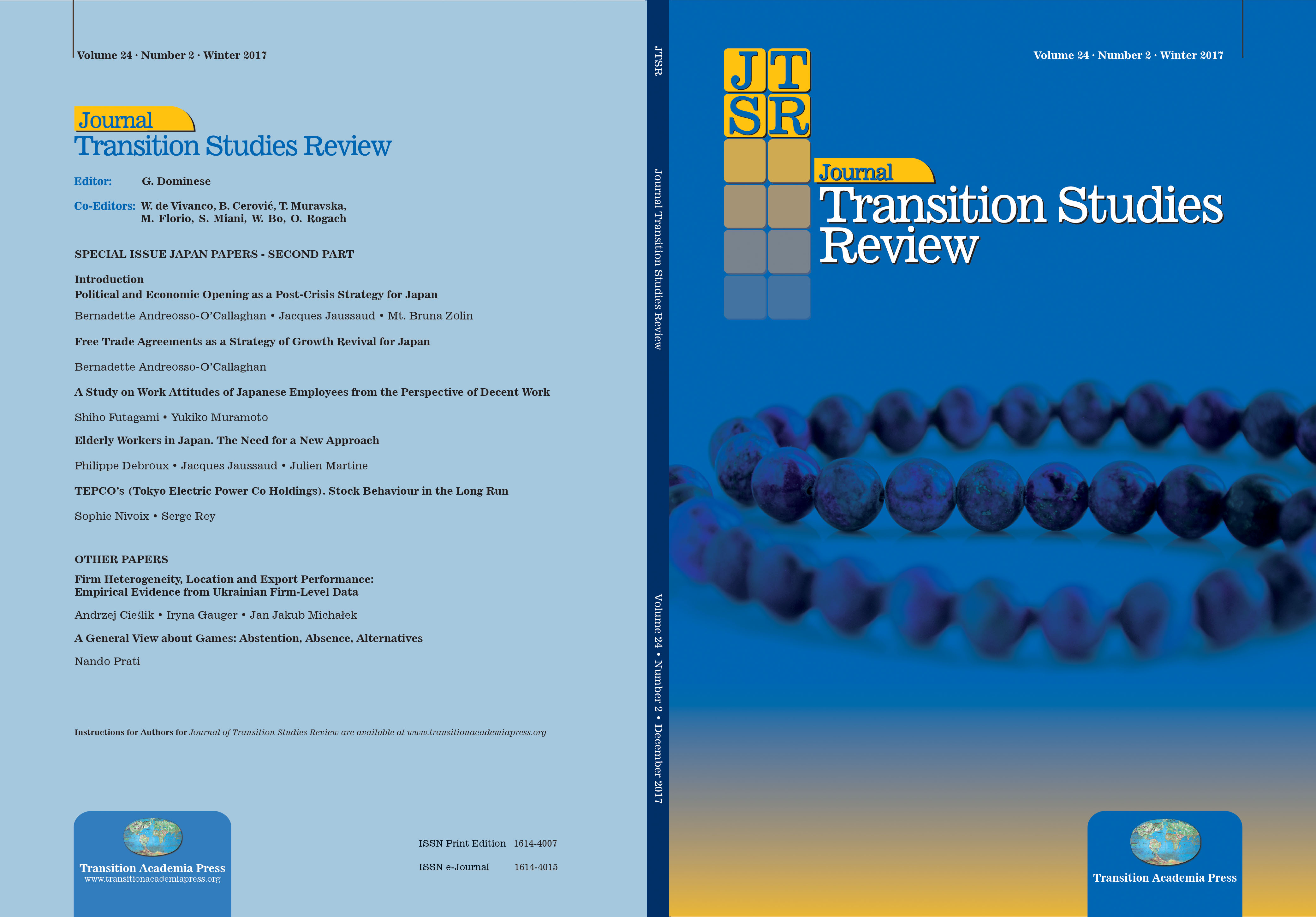 Free Trade Agreements As A Strategy Of Growth Revival For Japan Journal Transition Studies Review